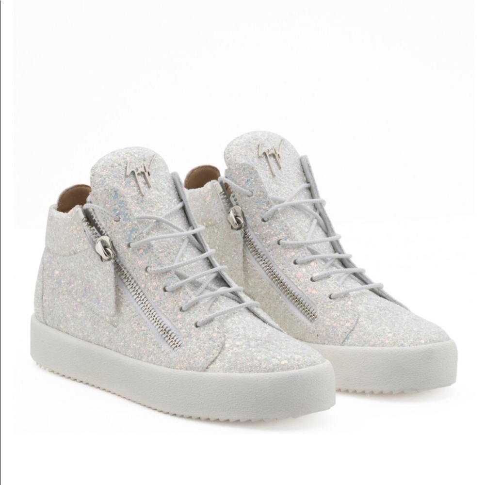Giuseppe Zanotti Women's White Glitter Mid-top